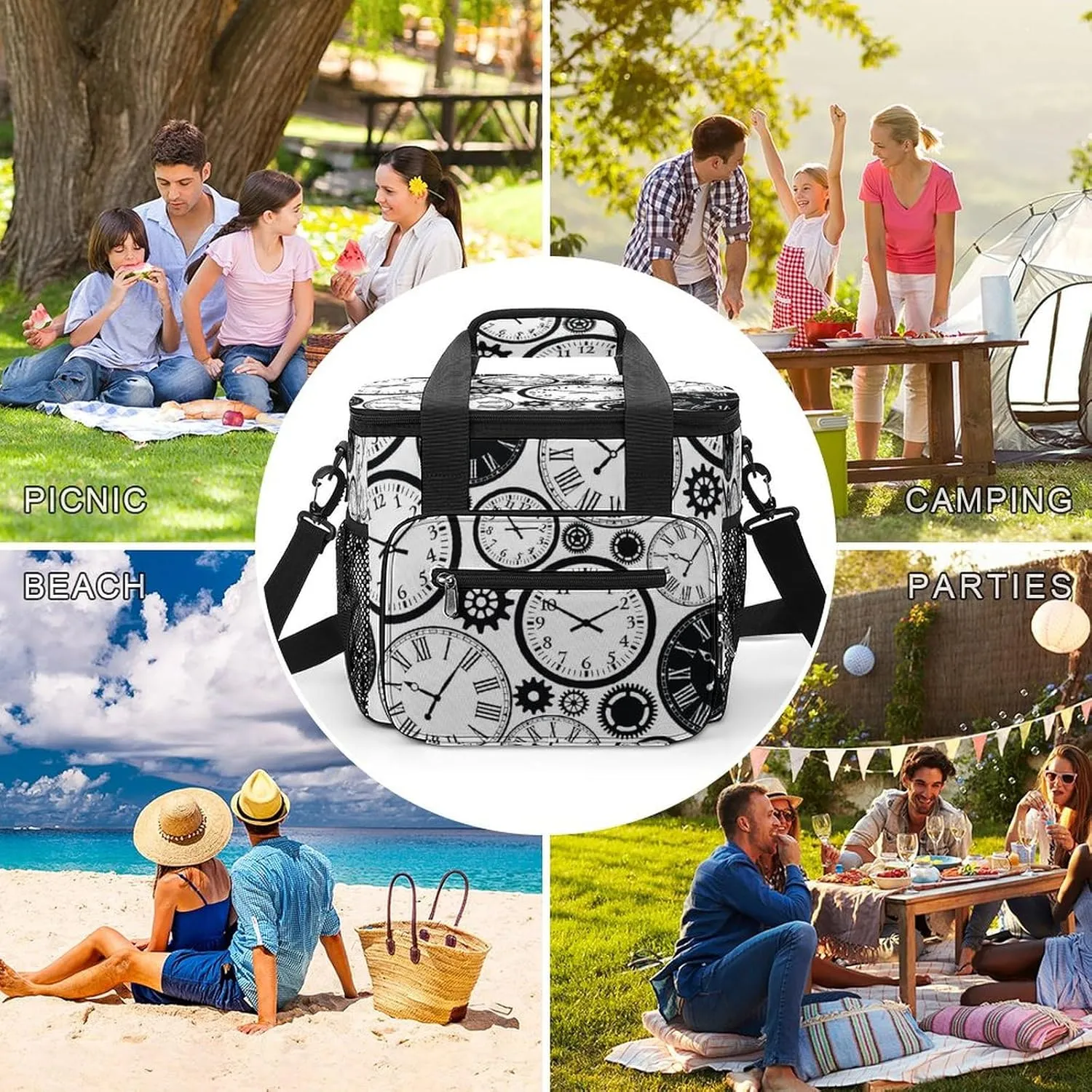 22.5L Waterproof Soft Cooler BagInsulated Lunch Box for Camping Fishing Beach Road Trips