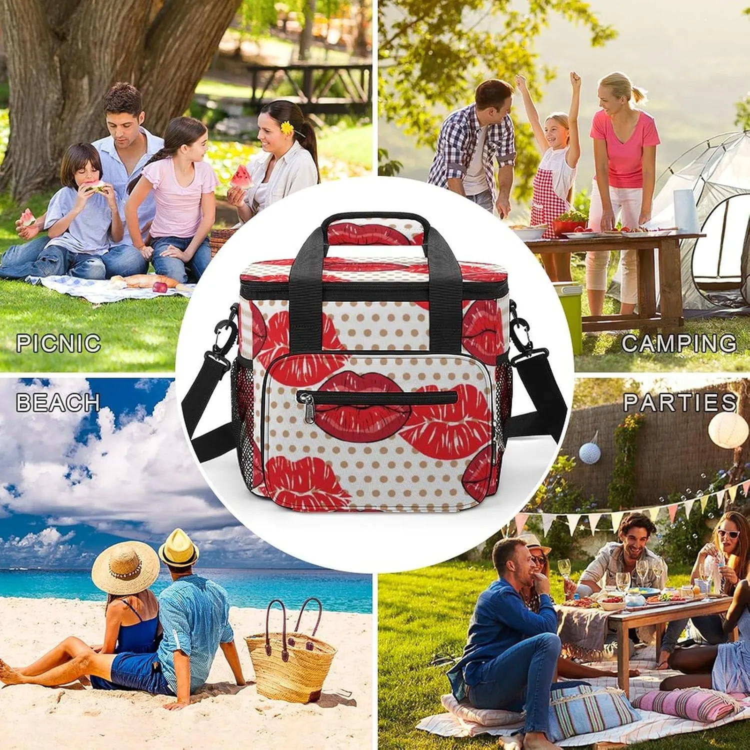 22.5L Waterproof Soft Cooler BagInsulated Lunch Box for Camping Fishing Beach Road Trips