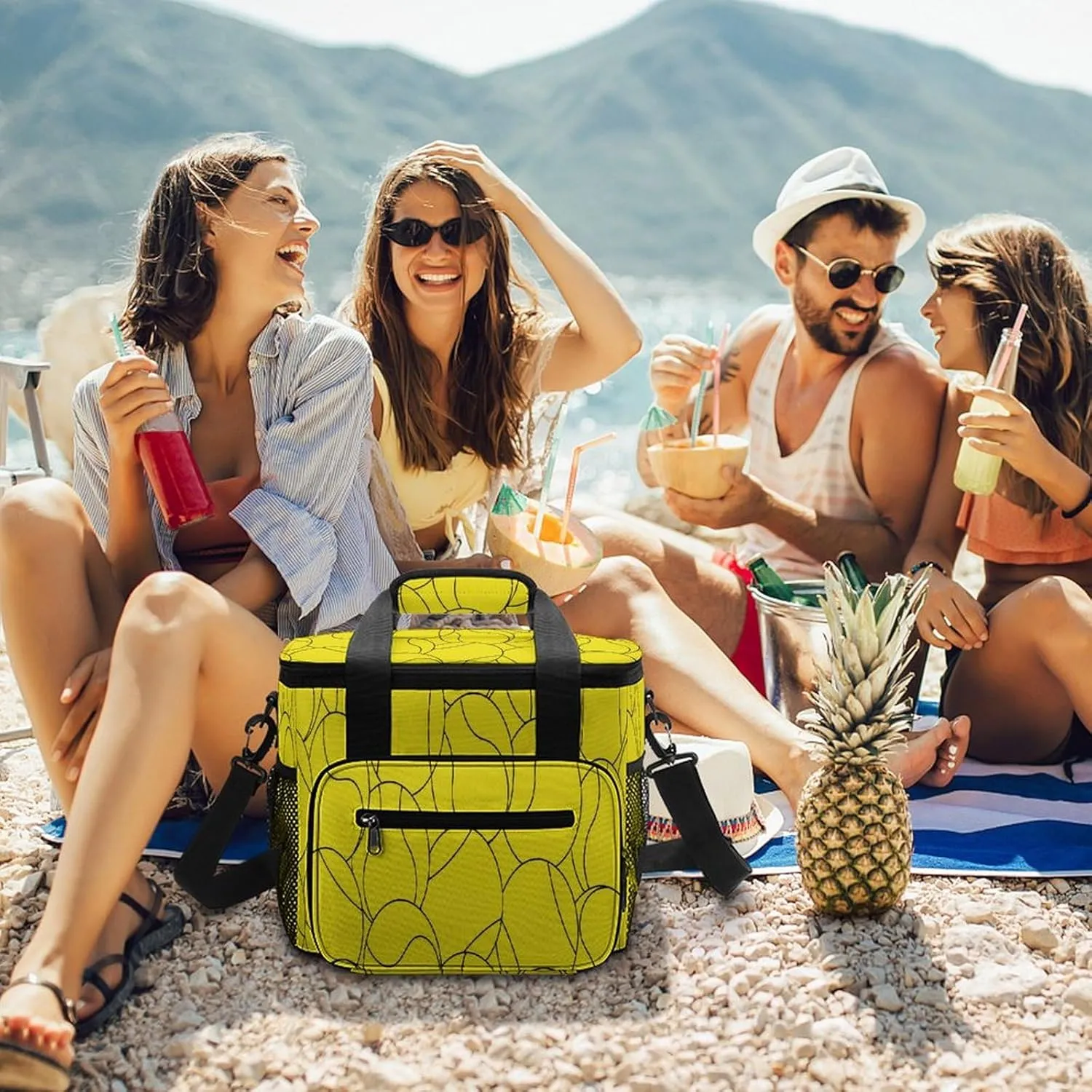 22.5L Waterproof Soft Cooler BagInsulated Lunch Box for Camping Fishing Beach Road Trips