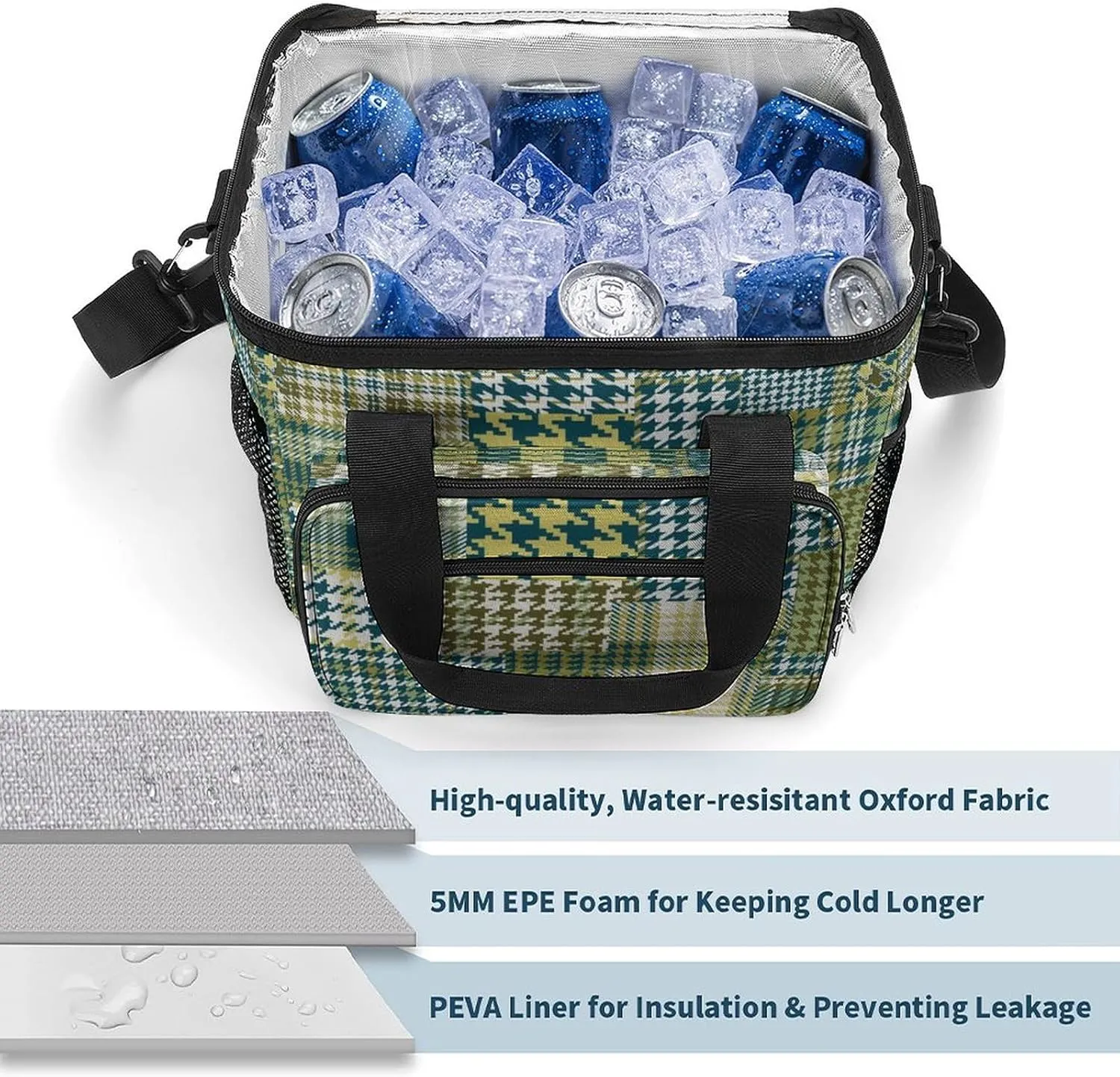 22.5L Waterproof Soft Cooler BagInsulated Lunch Box for Camping Fishing Beach Road Trips