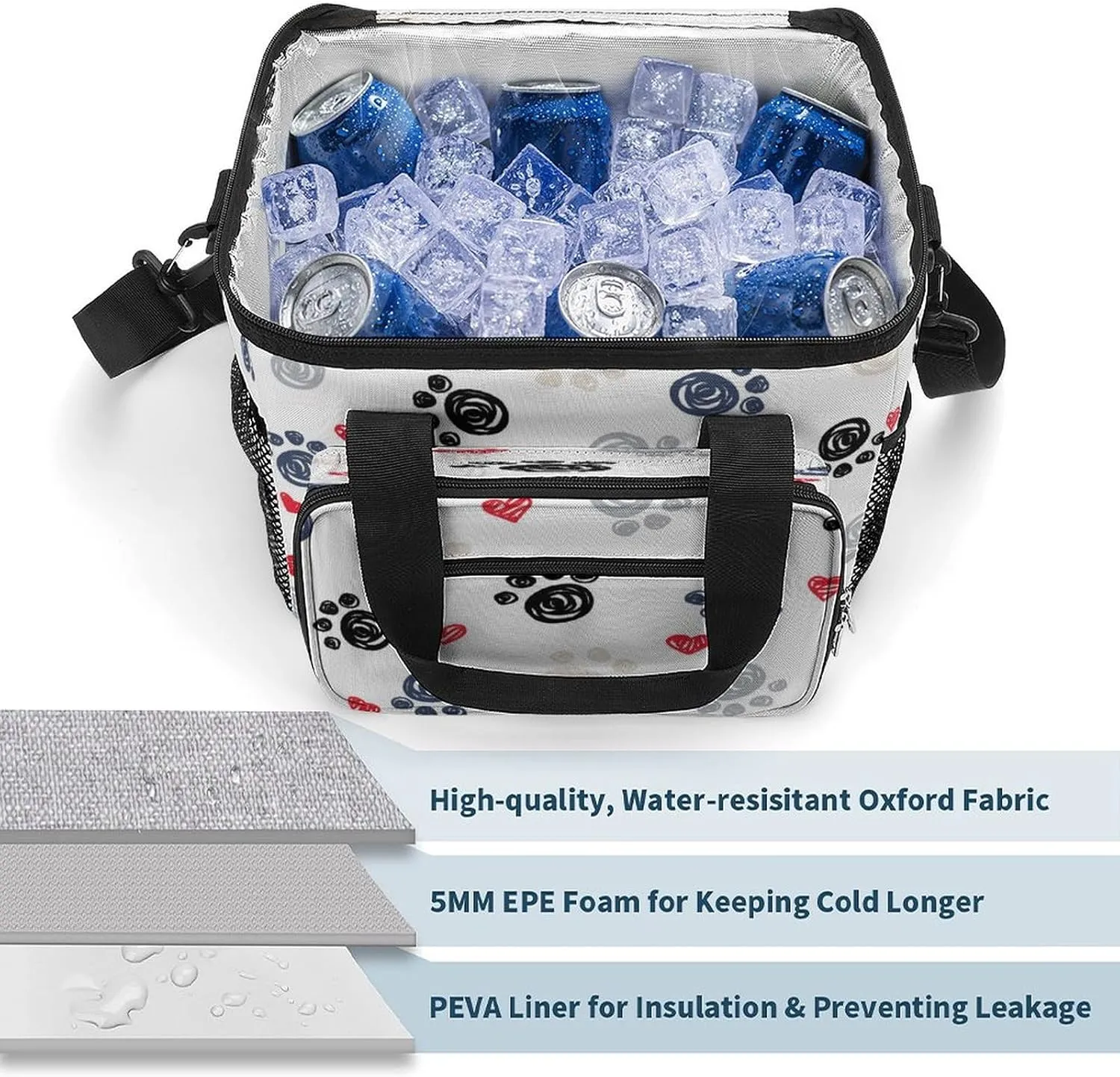 22.5L Waterproof Soft Cooler BagInsulated Lunch Box for Camping Fishing Beach Road Trips