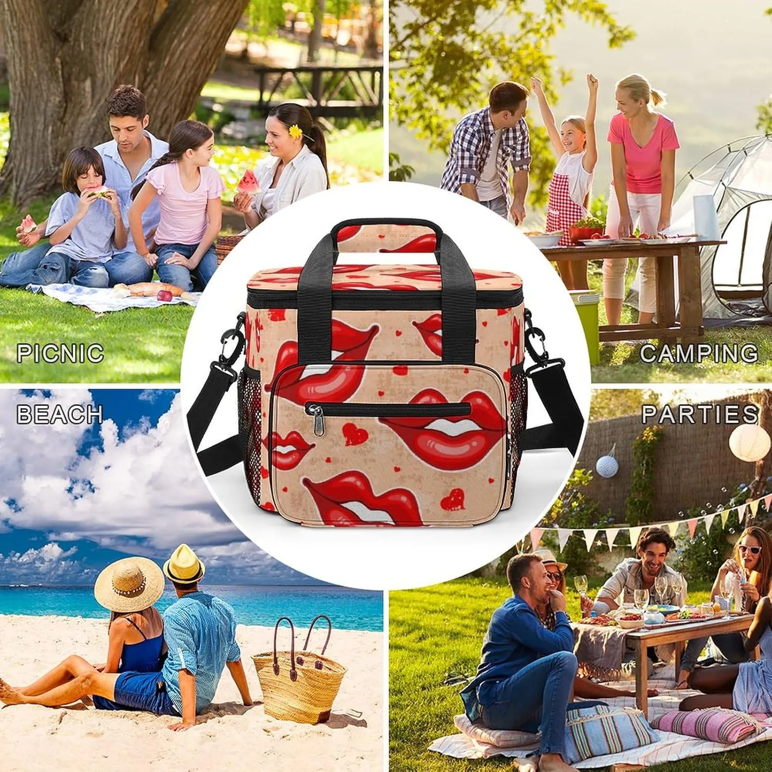 22.5L Waterproof Soft Cooler BagInsulated Lunch Box for Camping Fishing Beach Road Trips