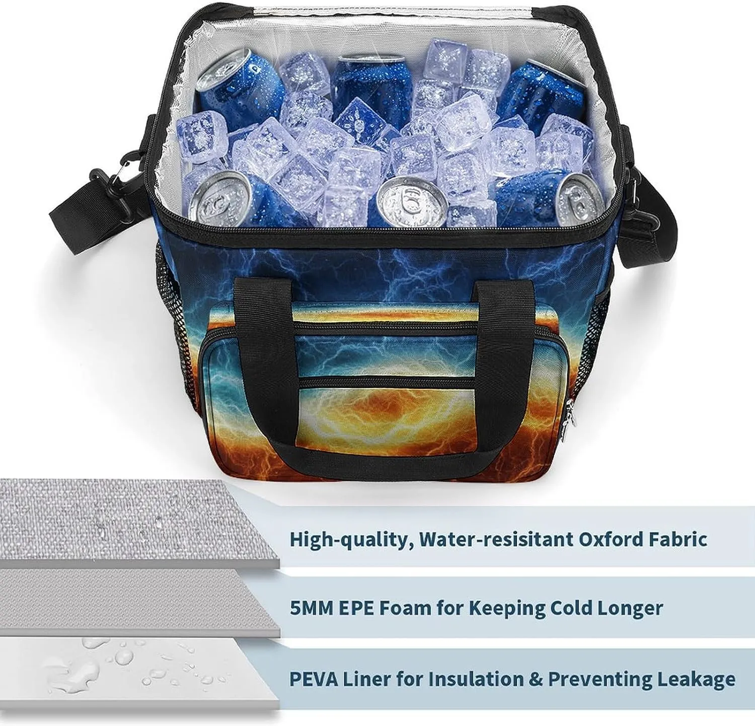 22.5L Waterproof Soft Cooler BagInsulated Lunch Box for Camping Fishing Beach Road Trips