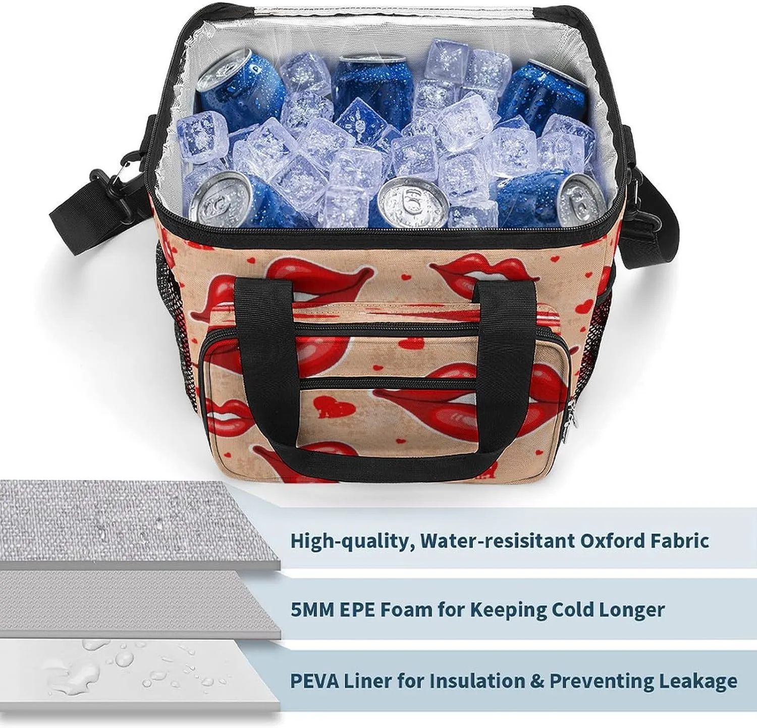 22.5L Waterproof Soft Cooler BagInsulated Lunch Box for Camping Fishing Beach Road Trips