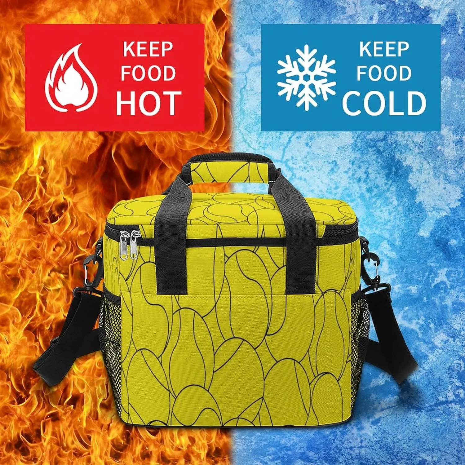 22.5L Waterproof Soft Cooler BagInsulated Lunch Box for Camping Fishing Beach Road Trips