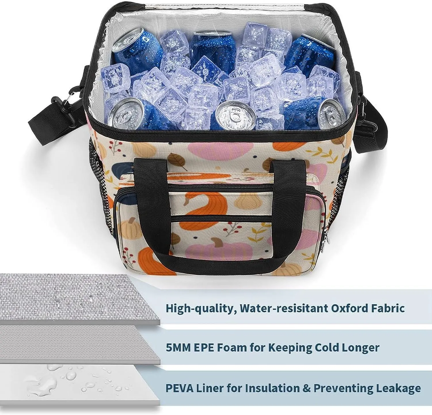 22.5L Waterproof Soft Cooler BagInsulated Lunch Box for Camping Fishing Beach Road Trips