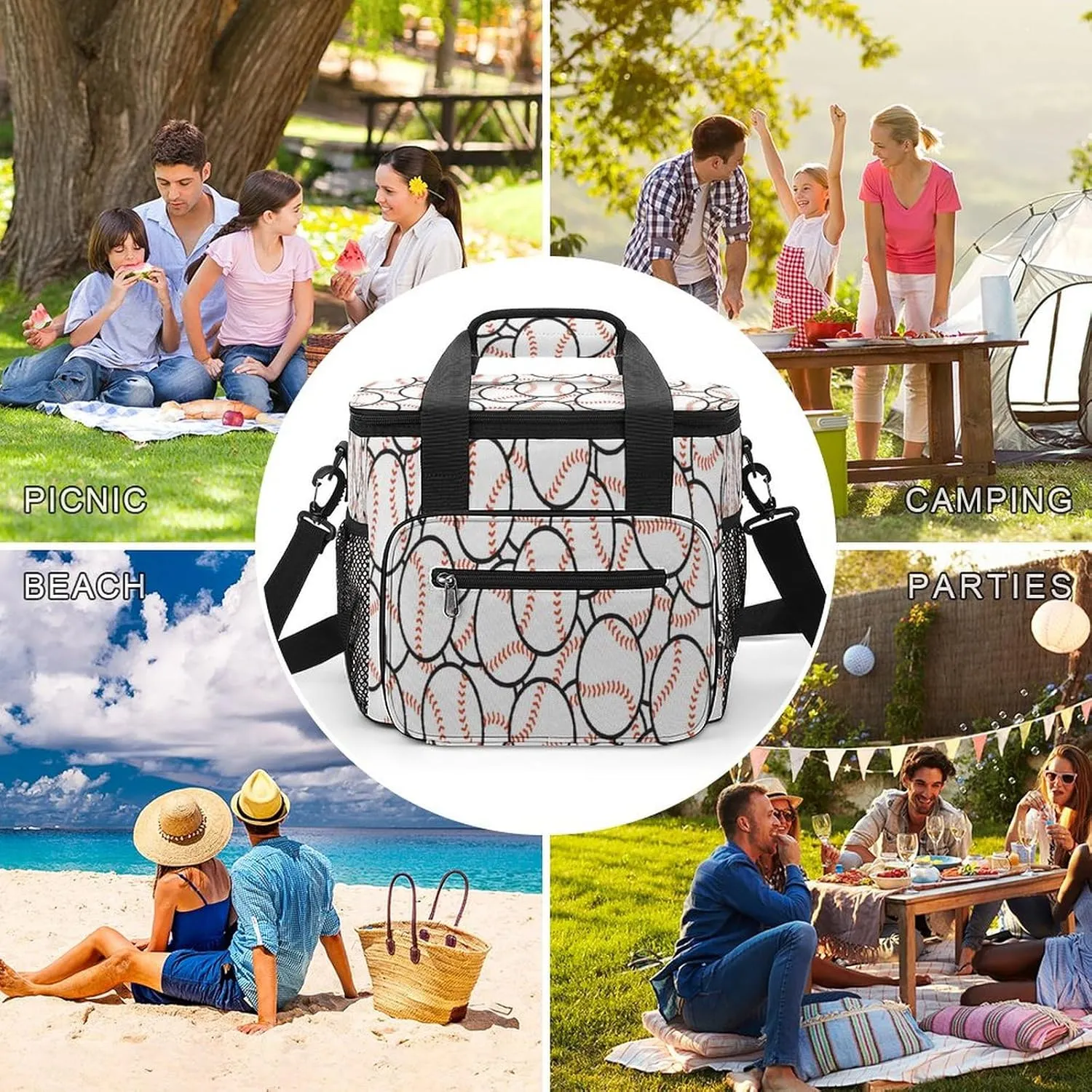 22.5L Waterproof Soft Cooler BagInsulated Lunch Box for Camping Fishing Beach Road Trips