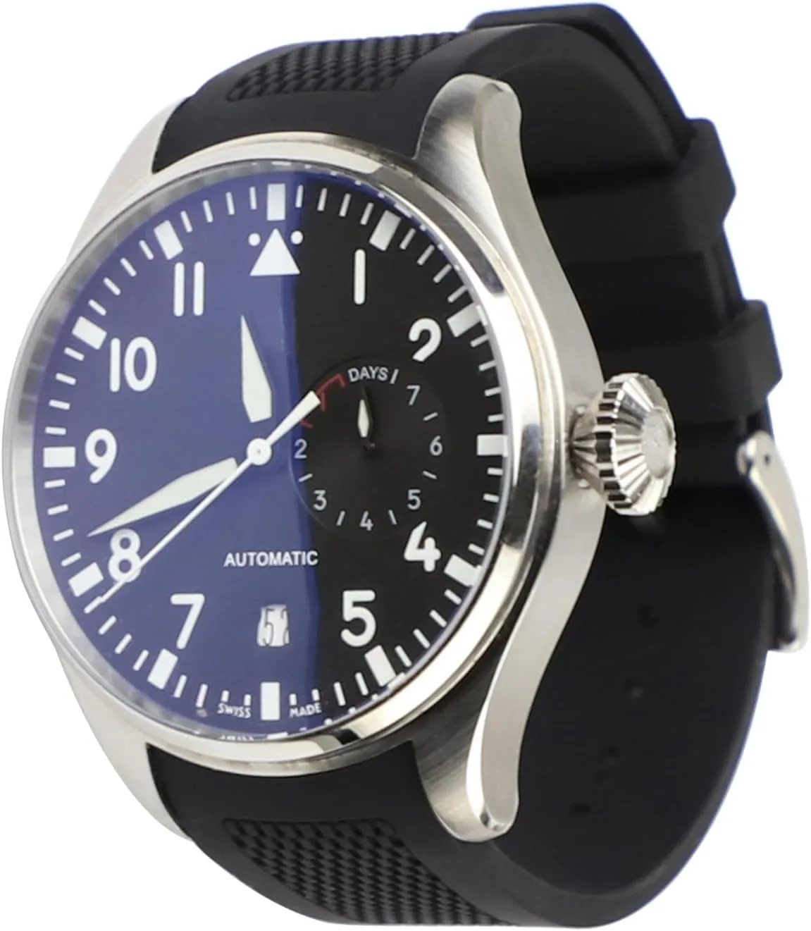 22mm Curved End Rubber Watch Band for IWC Big Pilot Watches Chronograph Watch Pilot Watch Series 46MM Soft Watch Strap Watchband