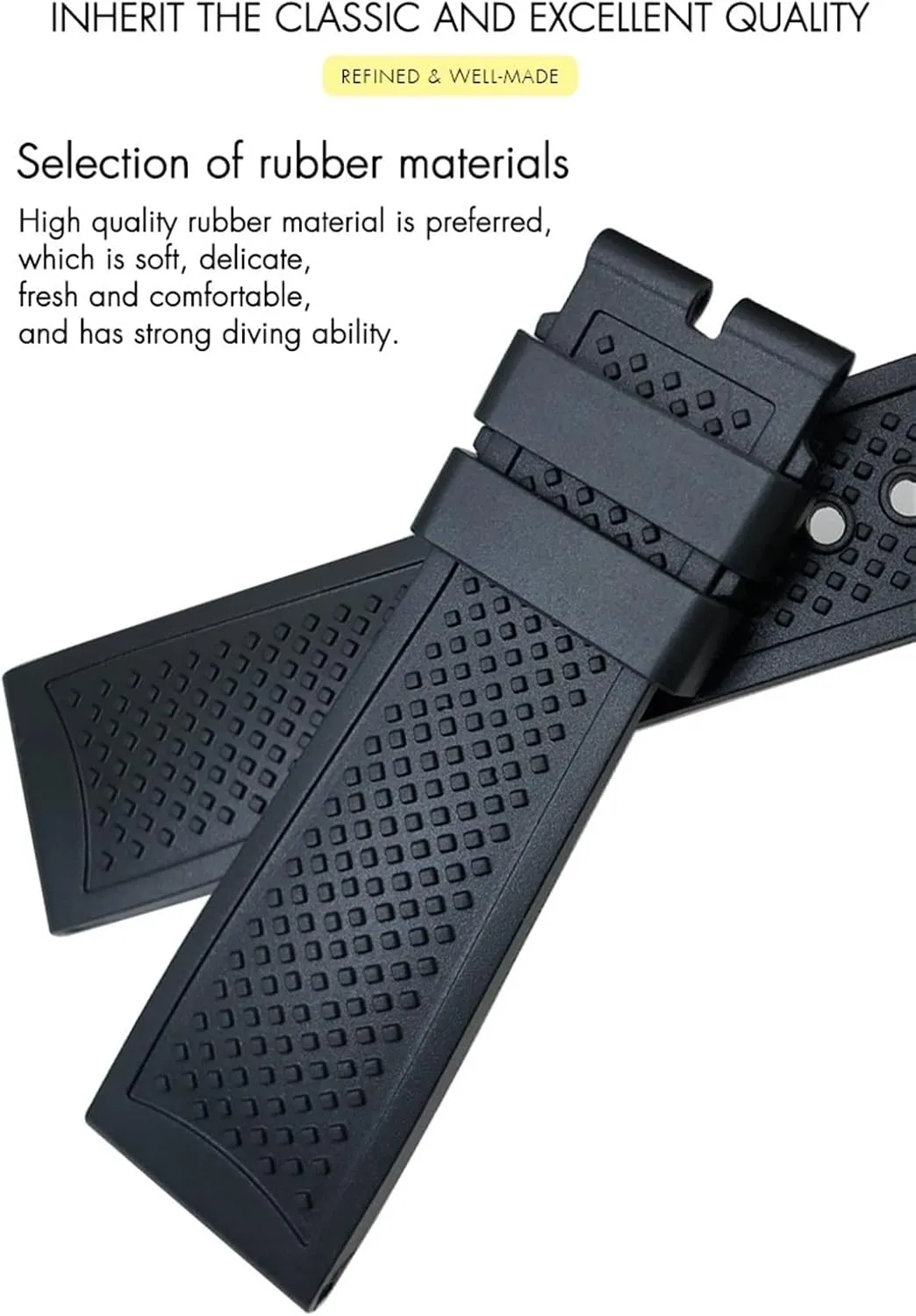 23.5mm Rubber Watchbands For CALIBRE DE CARTIER TANK SOLO SANTOS DE Waterproof Silicone Watch Strap