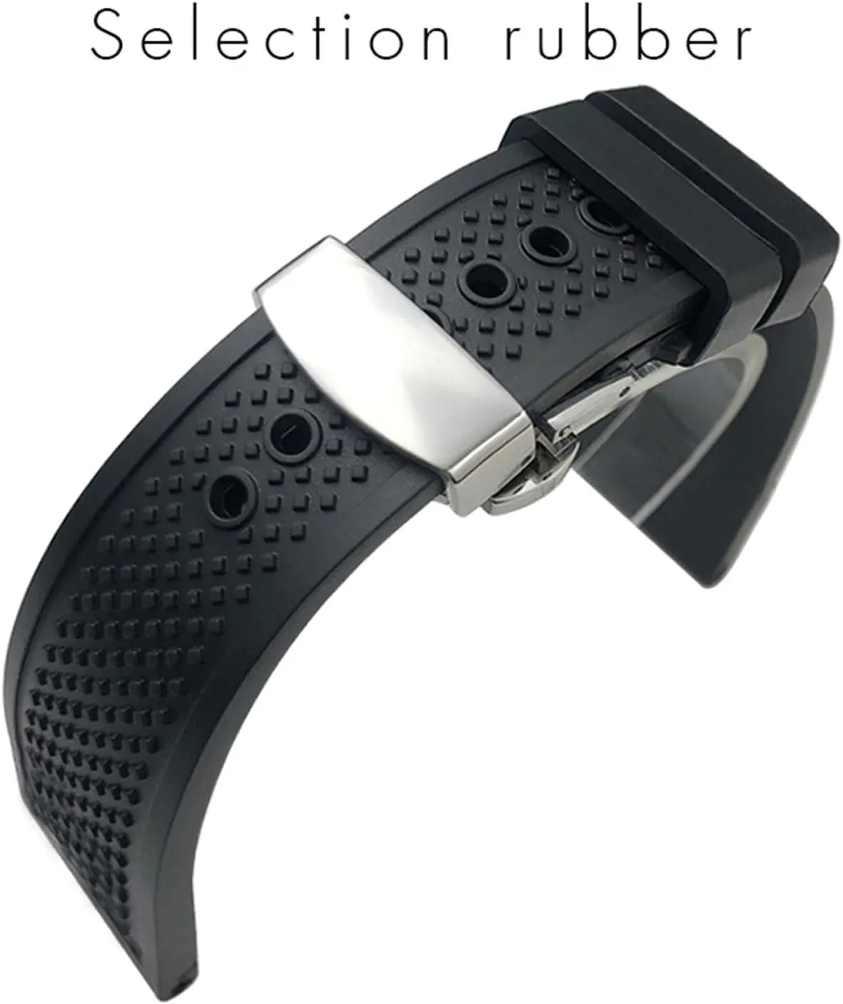 23.5mm Rubber Watchbands For CALIBRE DE CARTIER TANK SOLO SANTOS DE Waterproof Silicone Watch Strap