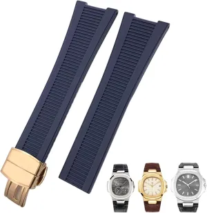 25mm Notch Shape Rubber Silicone Watch Strap Waterproof Watch Bands For PATEK PHILIPPE Nautilus Men Bracelet