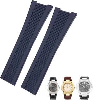 25mm Notch Shape Rubber Silicone Watch Strap Waterproof Watch Bands For PATEK PHILIPPE Nautilus Men Bracelet