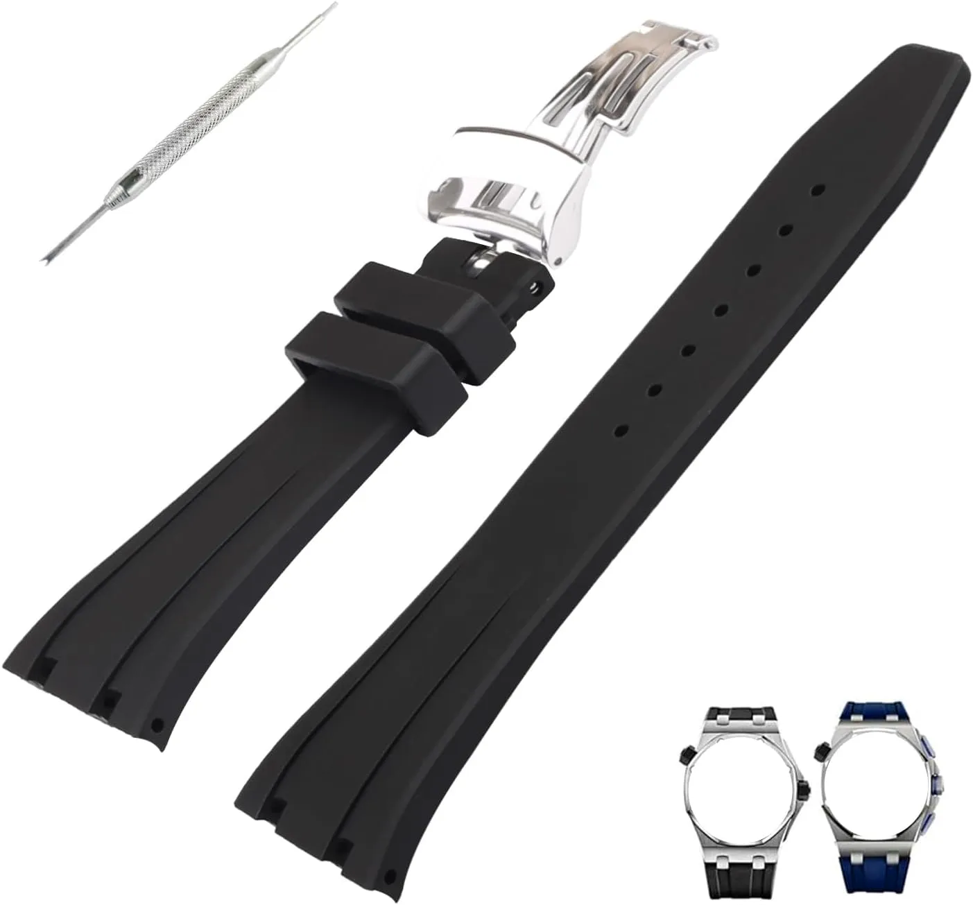 26mm Rubber Watch Band replacement for Audemars Piguet Royal Oak Offshore AP 15703 15710 15400 26470 26400 Silicone Strap Wirstband accessories for Men and Women