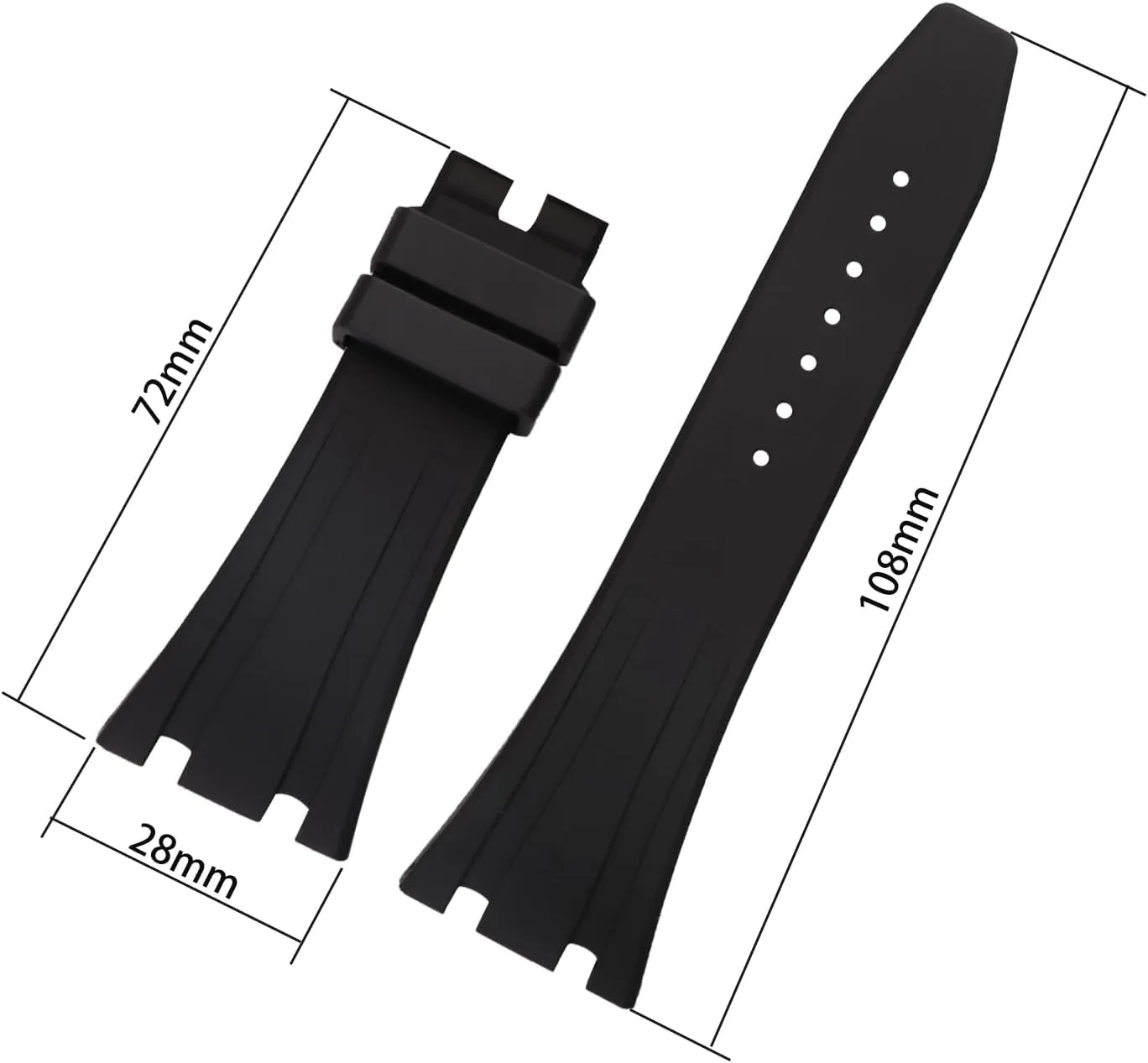 26mm Rubber Watch Band replacement for Audemars Piguet Royal Oak Offshore AP 15703 15710 15400 26470 26400 Silicone Strap Wirstband accessories for Men and Women