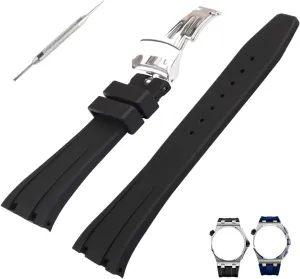 26mm Rubber Watch Band replacement for Audemars Piguet Royal Oak Offshore AP 15703 15710 15400 26470 26400 Silicone Strap Wirstband accessories for Men and Women