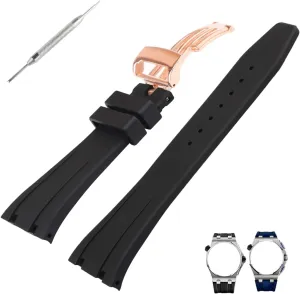 26mm Rubber Watch Band replacement for Audemars Piguet Royal Oak Offshore AP 15703 15710 15400 26470 26400 Silicone Strap Wirstband accessories for Men and Women