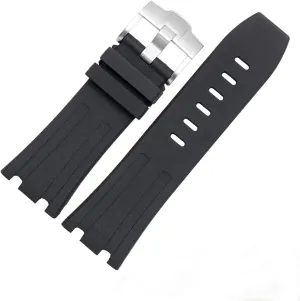 28mm Black Soft Rubber Watchband For AP Off Shore 15703 Tape Waterproof Wrist Bracelet Watch Strap Pin Buckle