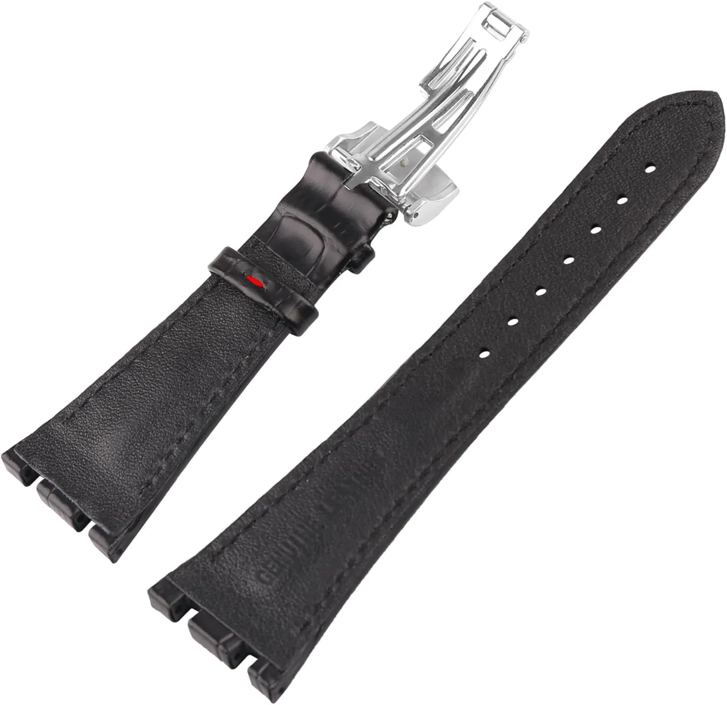 28mm Leather Watch Band Compatible for Audemars Piguet AP Royal Oak Offshore 15703 15710 15400 26470 26400 28 mm Silicone Strap Wirstband accessories replacement for Men and Women