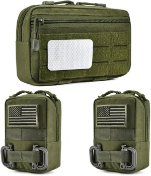 3 Pack Tactical Molle Admin Pouch, EDC Tool Pouch Bag Horizontal Modular Pouches, Utility Tool Pouch with Molle Accessories