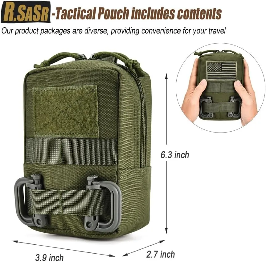 3 Pack Tactical Molle Admin Pouch, EDC Tool Pouch Bag Horizontal Modular Pouches, Utility Tool Pouch with Molle Accessories