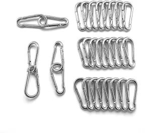 30Pcs 3" Heavy Duty Spring Snaps,M8 5/16" Spring Snap Hooks,Lifeline, Safety Hook,Quick Link Dog Chains, Camping,Used for Safe Mountain Climbing Swing Hammock Gym Outdoor