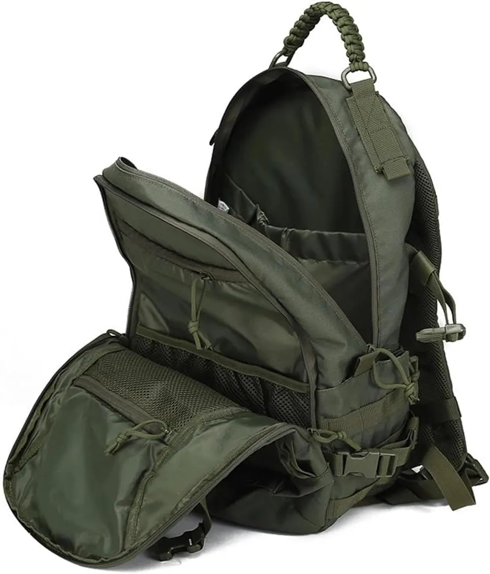 35L 1000D Nylon Camping Backpack Waterproof Trekking Fishing Hunting Bag Outdoor Tactical Molle Climbing Rucksack Bag (black CP)