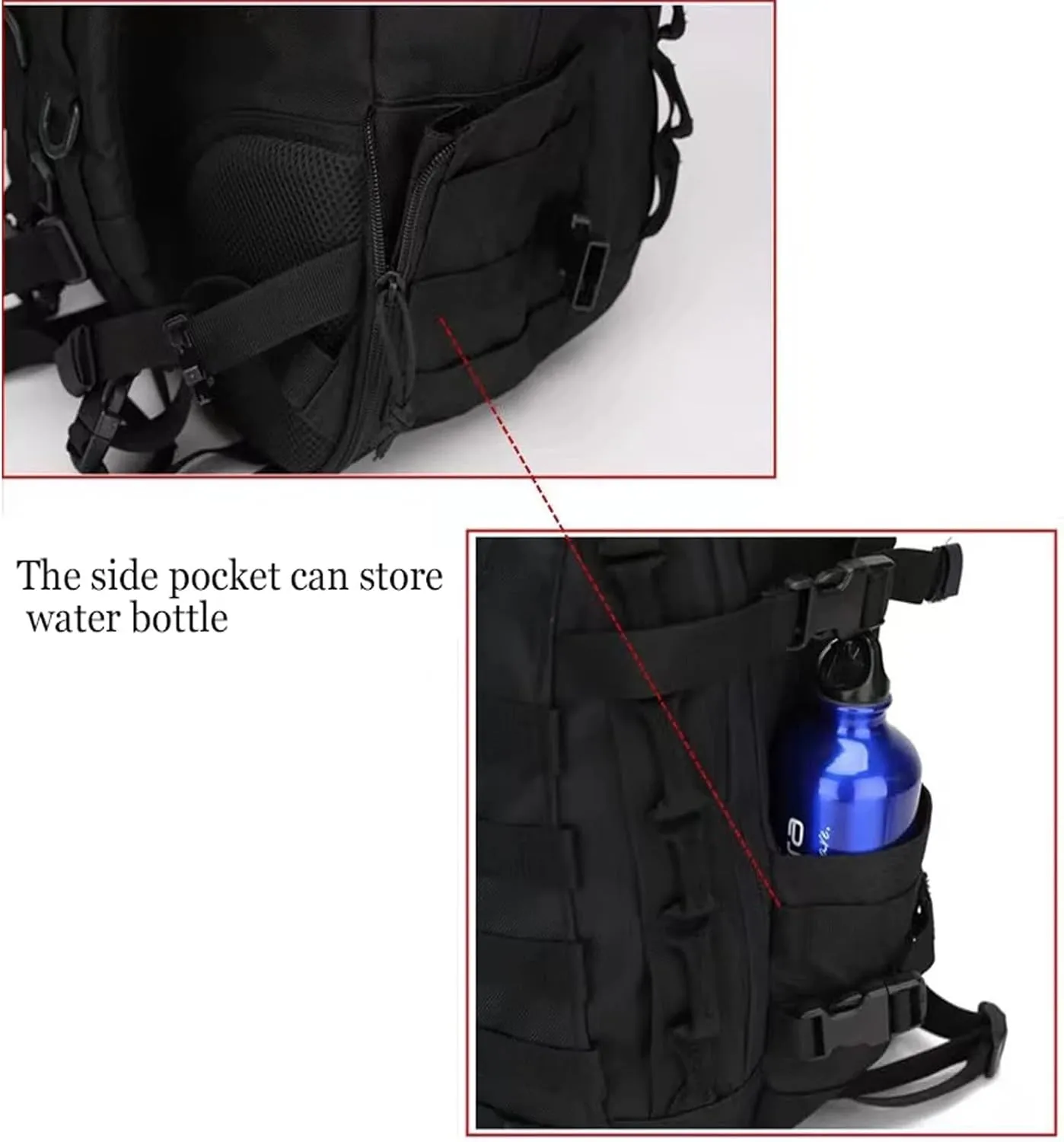 35L 1000D Nylon Camping Backpack Waterproof Trekking Fishing Hunting Bag Outdoor Tactical Molle Climbing Rucksack Bag (black CP)