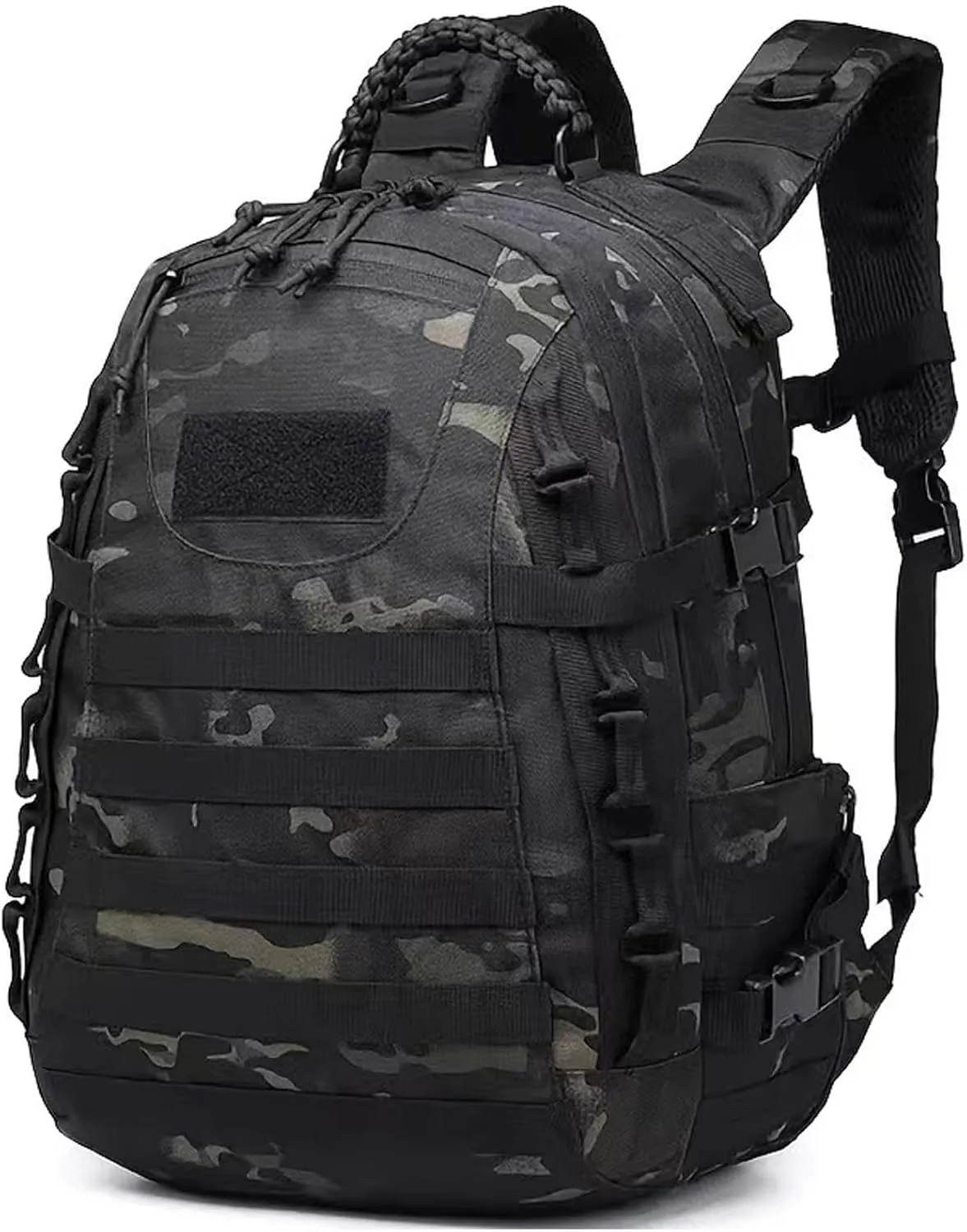 35L 1000D Nylon Camping Backpack Waterproof Trekking Fishing Hunting Bag Outdoor Tactical Molle Climbing Rucksack Bag (black CP)