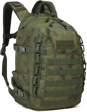 35L 1000D Nylon Camping Backpack Waterproof Trekking Fishing Hunting Bag Outdoor Tactical Molle Climbing Rucksack Bag (Ruin Green)