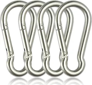 4 Inch Spring Snap Hook Carabiner - 304 Stainless Steel Snap Hook Heavy Duty Carabiner Clip