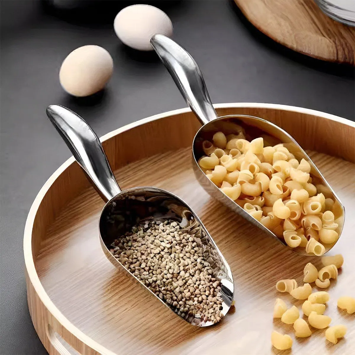 4 Sizes Aluminum Alloy Ice Shovel Flour Rice Scoop Multipurpose Kitchen Tool