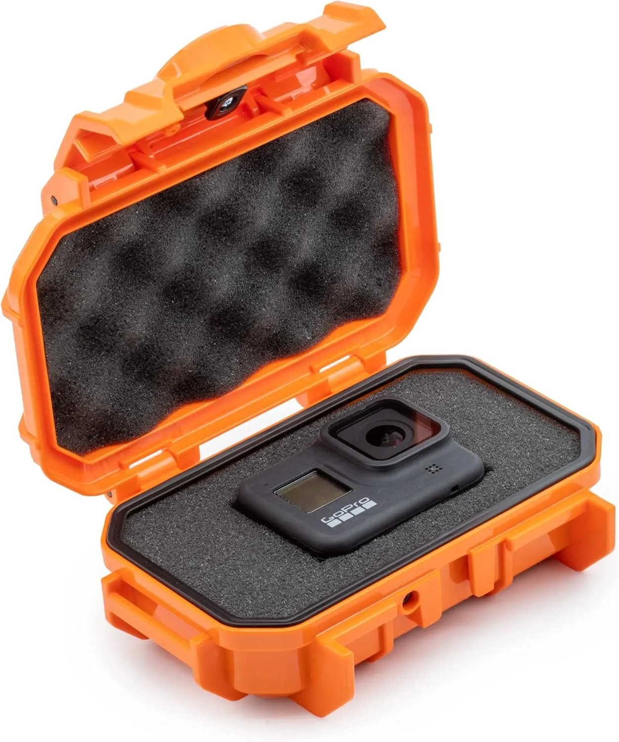 52 Dry Box Protective Case with Pick & Pluck Foam - Travel Safe / Mil Spec / Waterproof / USA Made - for Pistols, Cameras, Phones, Camping, Fishing, Hiking, Traveling, Water Sports, Knives (Orange)
