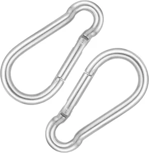 5.5 Inch Carabiner Clip Heavy Duty Large Carabiner Spring Snap Hook Steel Clip Quick Link Buckle 12x140mm 2pcs