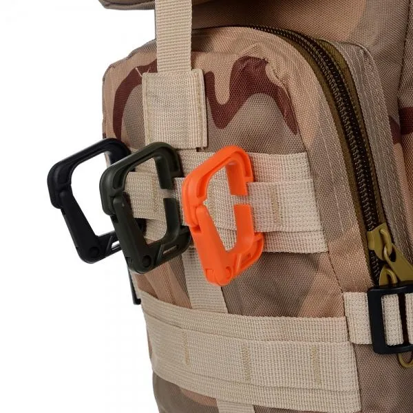 5pcs Outdoor High-Strength Nylon Carabiner for Molle Backpack Black