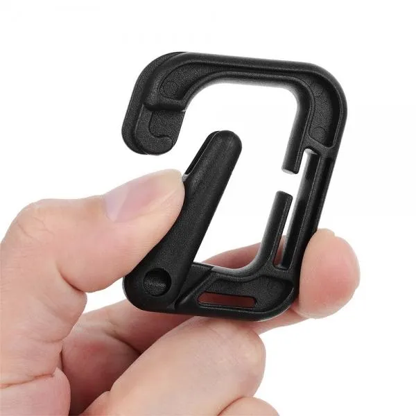 5pcs Outdoor High-Strength Nylon Carabiner for Molle Backpack Black