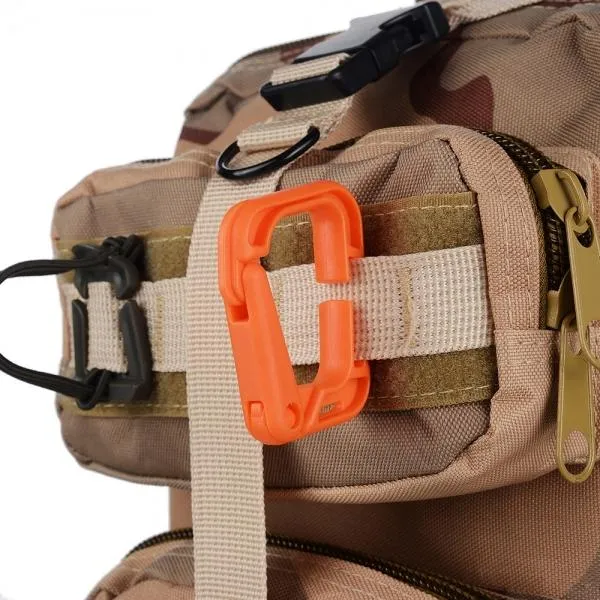 5pcs Outdoor High-Strength Nylon Carabiner for Molle Backpack Black