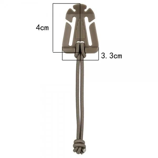 5pcs Outdoor Nylon Winder Fixing Buckle with Elastic Rope Black