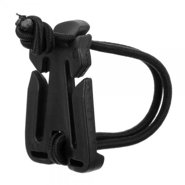 5pcs Outdoor Nylon Winder Fixing Buckle with Elastic Rope Black