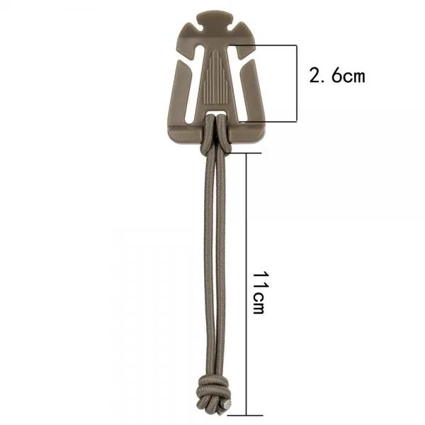 5pcs Outdoor Nylon Winder Fixing Buckle with Elastic Rope Black