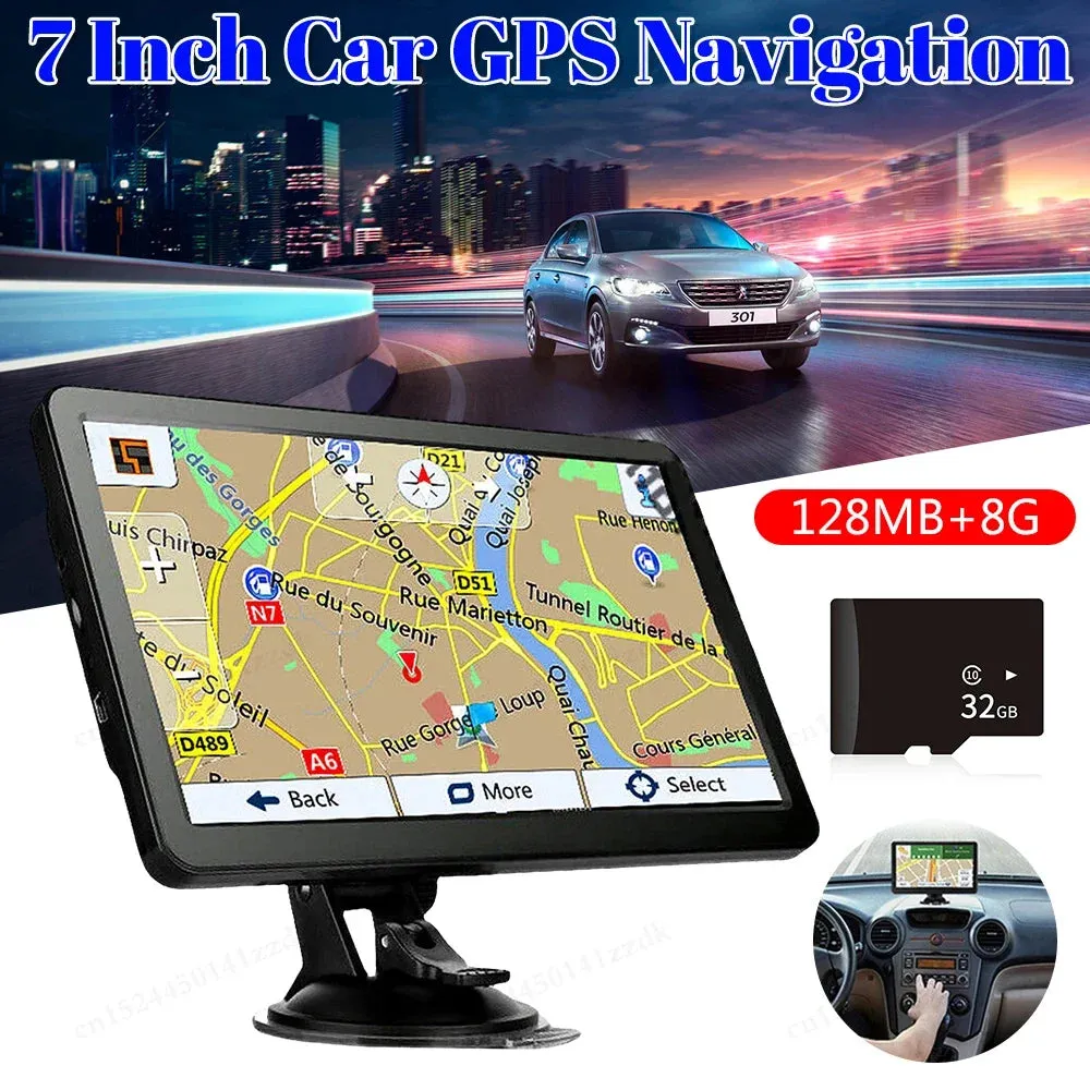 7 Inch GPS Car Maps Navigation System For Universal Cars SAT NAV Voice Reminder 256MB 8G Touch Screen