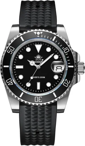 ADDIESDIVE Quartz Dive Watch for Men Diver 200 M Steel Strap Luminous Multicolors Dial Black Blue Green