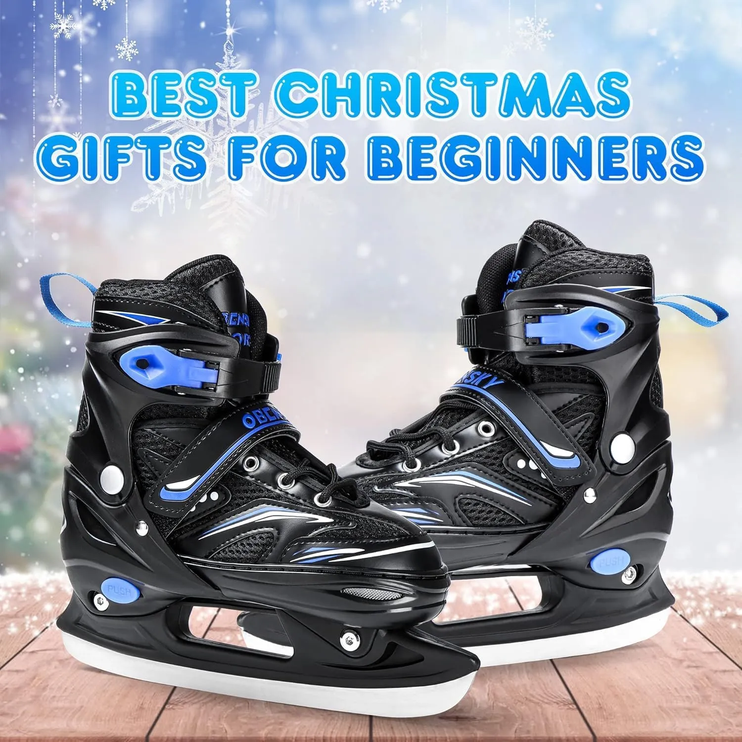 Adjustable Ice Skates for Kids Boys Girls with Skate Bag, Kids Hockey Skates for Outdoor and Rink, Soft and Comfortable Lining Ice Skating Shoes