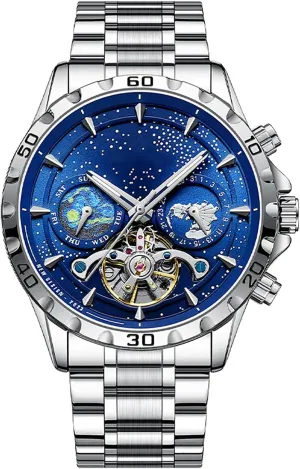 ADSBIAOYE Watches for Men Automatic Stainless Steel Waterproof Luminous Luxury Dress Mechanical Watches
