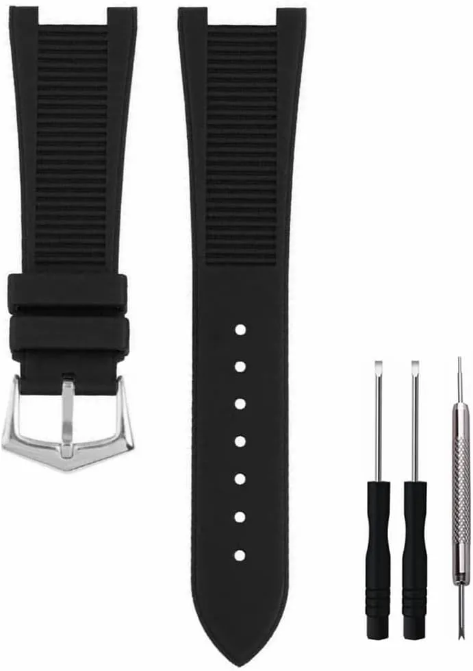 Adwoa 25mm Notch Interface Rubber Silicone Watch Band Strap Replacement for Patek Philippe Nautilus Watch