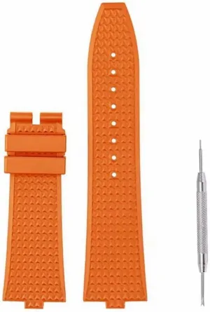 Adwoa Convex Interface Fluororubber Watch Band Strap Replacement for Vacheron Constantin VC Series - 24 * 7mm Quick Disassembly Watch Band Compatible with VC Series 4500V 5500V 7900V