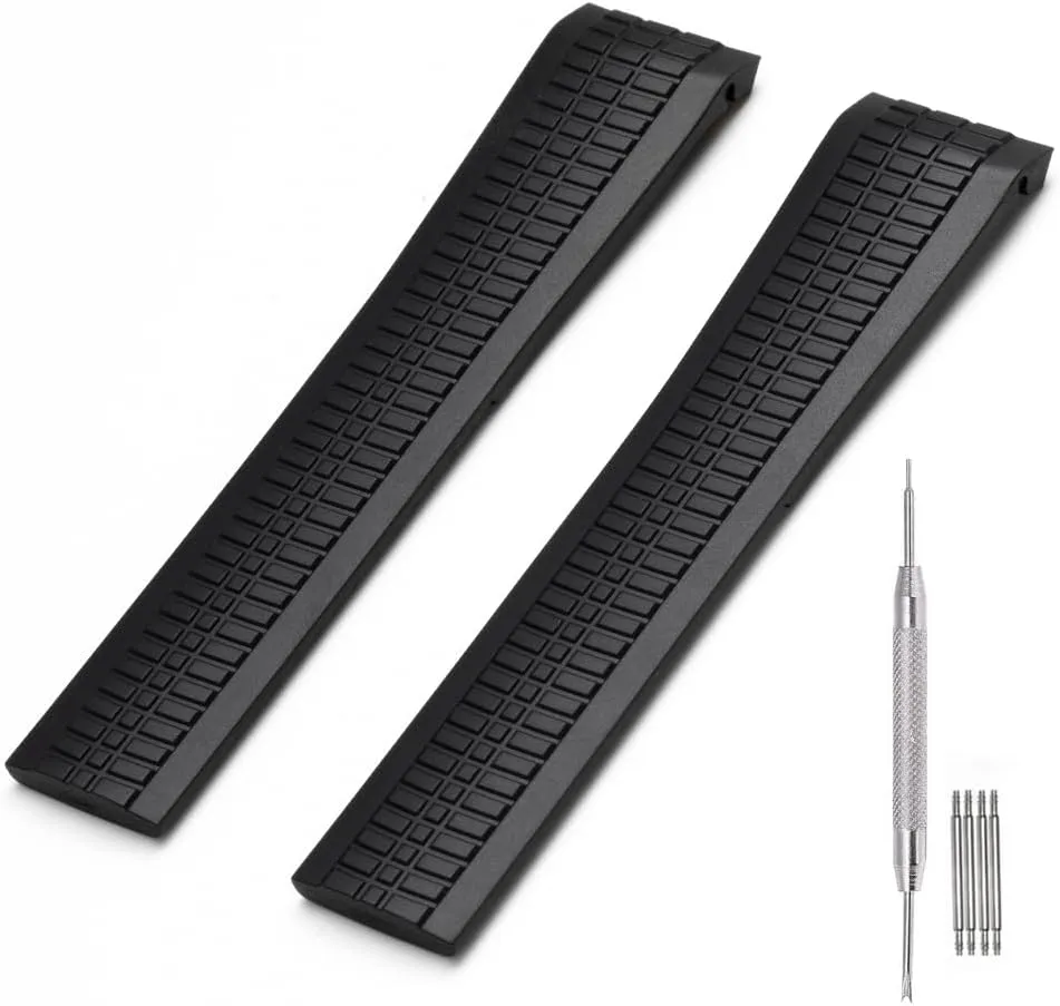 Adwoa Silicone Rubber Watch Band Strap Replacement for Patek Aquanaut Philippe - 21mm Watch Band Compatible with PP 5164A 5167A-Black