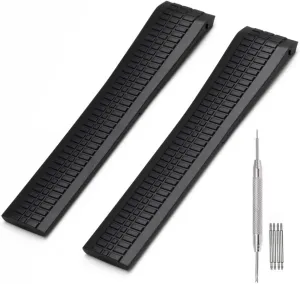 Adwoa Silicone Rubber Watch Band Strap Replacement for Patek Aquanaut Philippe - 21mm Watch Band Compatible with PP 5164A 5167A-Black