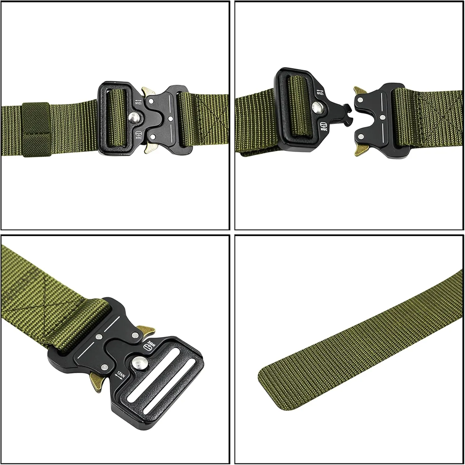 AIBEARTY Canvas Web Buckle Belt Adjustable Buckle Long Waistband for Women Men Teens