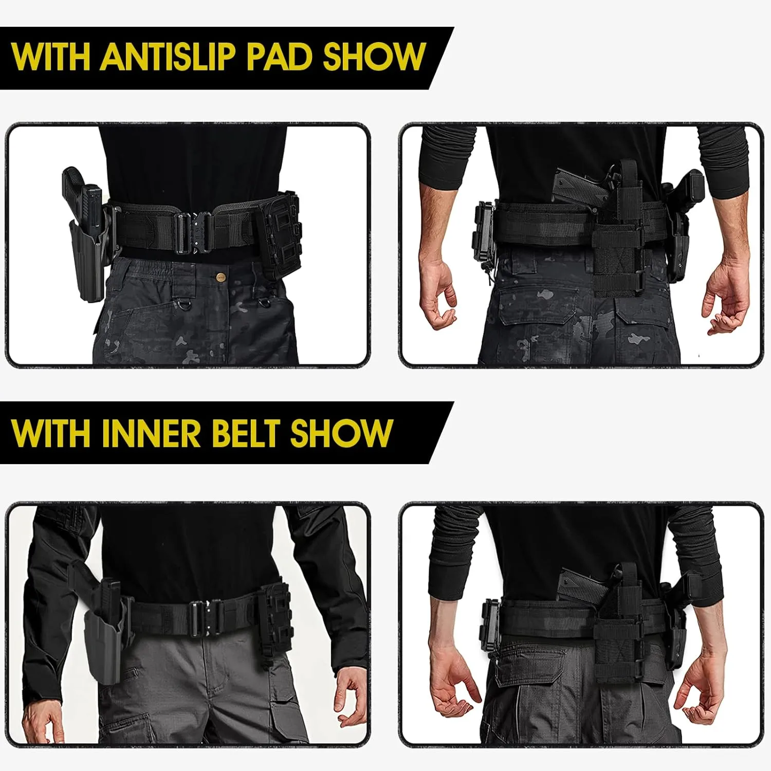 AIKATE Tactical Molle Battle Belt - Quick Release Rigger Combat Belt 1.75"/2.25" Inner & 2.0" Outer Heavy Duty