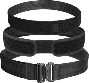 AIKATE Tactical Molle Battle Belt - Quick Release Rigger Combat Belt 1.75"/2.25" Inner & 2.0" Outer Heavy Duty